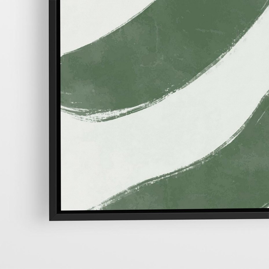 Obraz w ramie 50x50 - Zieleń Wewnętrznego Spokoju - zielony plakat, roślinne inspiracje - rama czarna