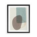 Plakat w ramie 40x50 - Rozkwitające Formy - geometryczne elementy, stonowane ziemiste kolory - rama czarna