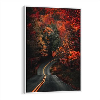 Obraz w ramie 70x100 - Jesienne Podróżowanie - fotografia, jesień - rama biała