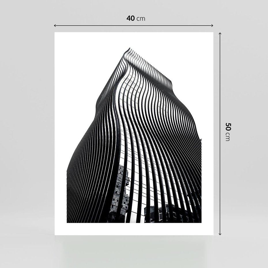 Plakat bez ramy 40x50 - Falowany Wieżowiec na Fotografii - architektura, falowany wieżowiec