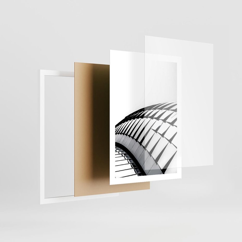 Plakat w ramie 50x70 - Dynamiczne Kształty - architektura, obłe kształty - rama biała