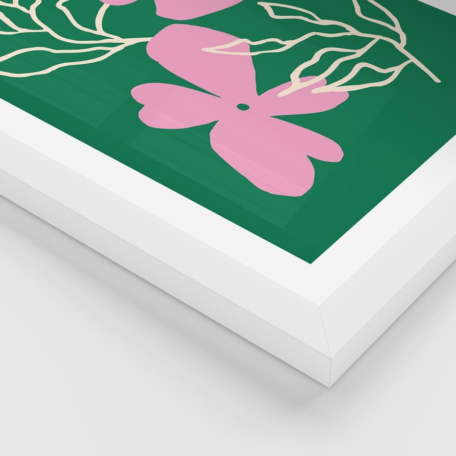 Plakat w ramie 50x70 - Wewnętrzne Fale - abstrakcyjny plakat, boho styl - rama biała