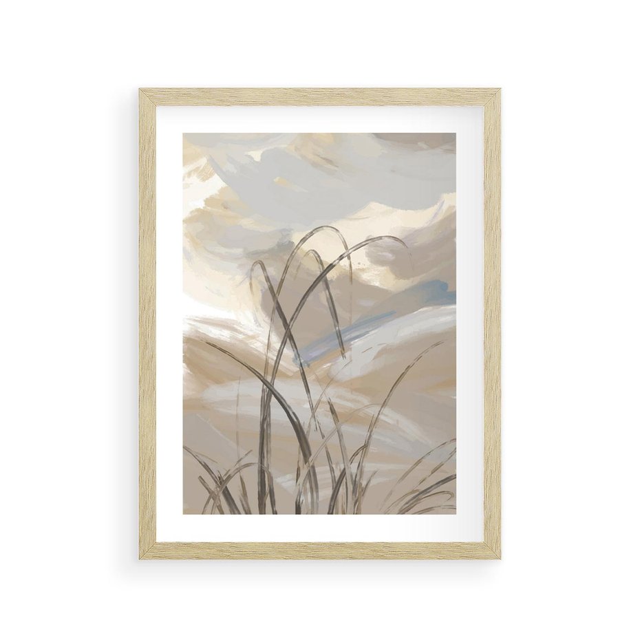 Plakat w ramie 30x40 - Nowoczesne Odbicia - akwarela, obraz - rama drewno