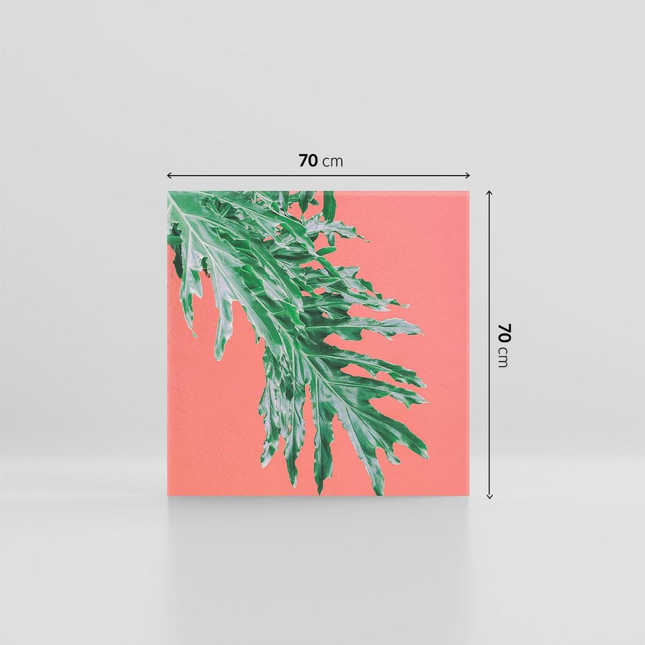 Obraz na płótnie 70x70 - Energetyczna Eksplozja Natury - liście, kolor