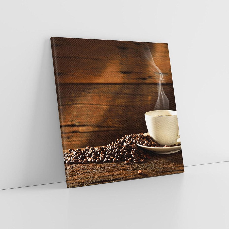 Obraz na płótnie 30x30 - Kawowe uniesienie w filiżance - kawa, filiżanka