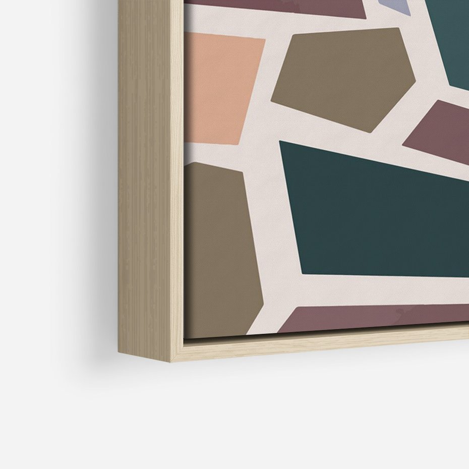 Obraz w ramie 50x70 - Modernistyczna Transcendencja - geometryczne kształty, mozaika - rama drewno