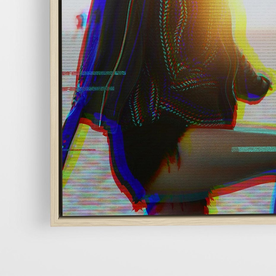 Obraz w ramie 50x50 - Taniec tęsknot - zdjęcie w stylu retro, dodane kolorowe akcenty - rama drewno