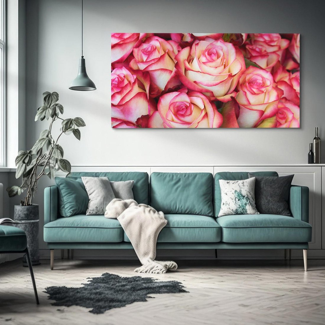 Obraz na płótnie 140x70 - Różany urok - kwiaty, róże