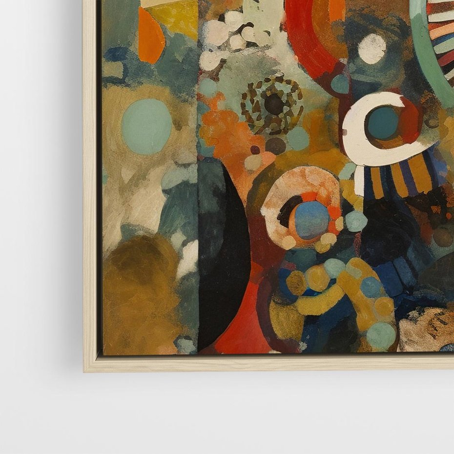 Obraz w ramie 50x50 - Podróżne Wizje Aberracji - abstrakcyjny obraz, mnogość kolorów - rama drewno