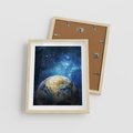 Plakat w ramie 40x50 - Kosmiczne Horyzonty - Ziemia, kosmos - rama drewno