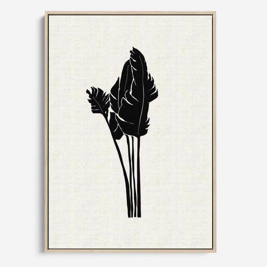 Obraz w ramie 50x70 - Elegancja Palm - nowoczesna sztuka, minimalistyczny styl - rama drewno