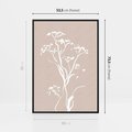 Obraz w ramie 50x70 - Harmonijne Mini Boho - minimalistyczny delikatny obraz, beżowe odcienie - rama czarna