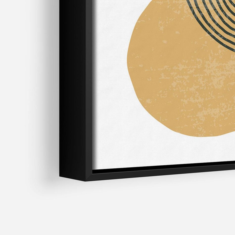 Obraz w ramie 50x50 - Wewnętrzne Formy - koła okręgi, abstrakcyjna nowoczesna sztuka - rama czarna