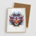 Plakat w ramie 50x70 - Tygrys w graficznej oprawie - tygrys, grafika - rama drewno