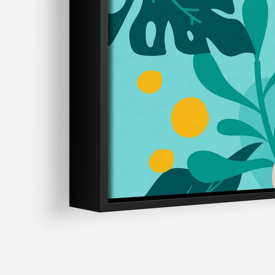 Obraz w ramie 50x50 - Kwiatowy Impuls - pastelowa kompozycja, kwiaty - rama czarna