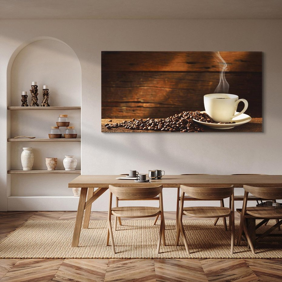 Obraz na płótnie 120x60 - Kawowe uniesienie w filiżance - kawa, filiżanka