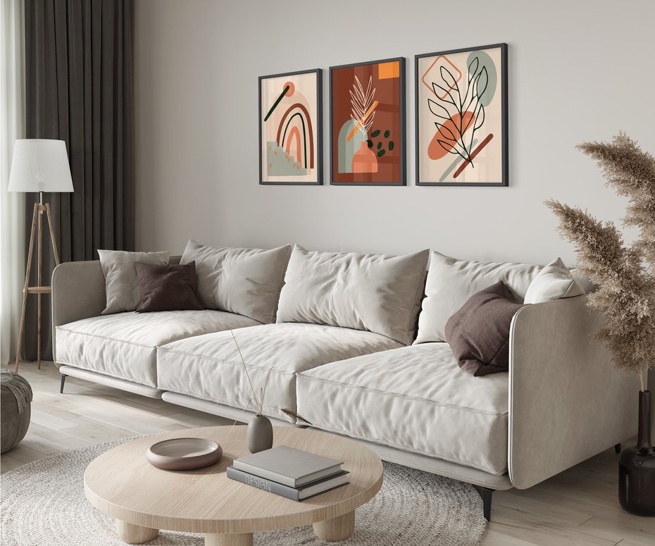 Zestaw obrazy w ramie 40x50 galeria - Boho, plakaty, do, salonu, sypialni - rama czarna