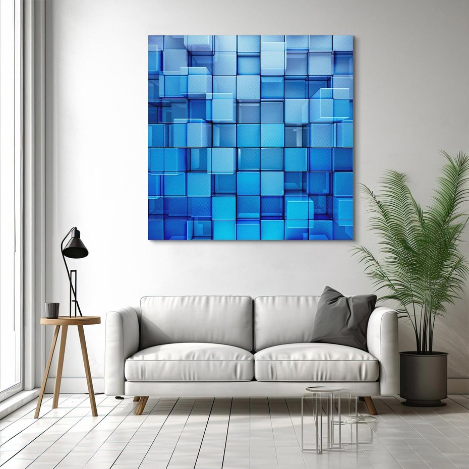 Obraz na płótnie 40x40 - Abstrakcyjne 3D: Kolorowe bloki - abstrakcja, 3d