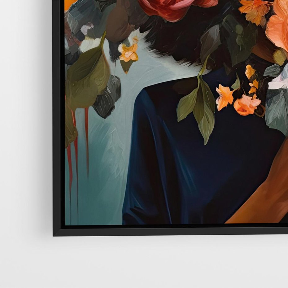 Obraz w ramie 50x50 - Ukryte Emocje - obraz, akwarela - rama czarna