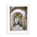 Plakat w ramie 50x70 - Urokliwa Zaułek - klimatyczna, uliczka - rama biała