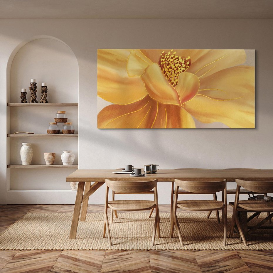 Obraz na płótnie 140x70 - Kwiaty malowane olejem - eksplozja kolorów - kwiaty, malowane