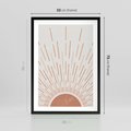 Plakat w ramie 50x70 - Słońce w Stylu Boho - słońce, grafika boho - rama czarna