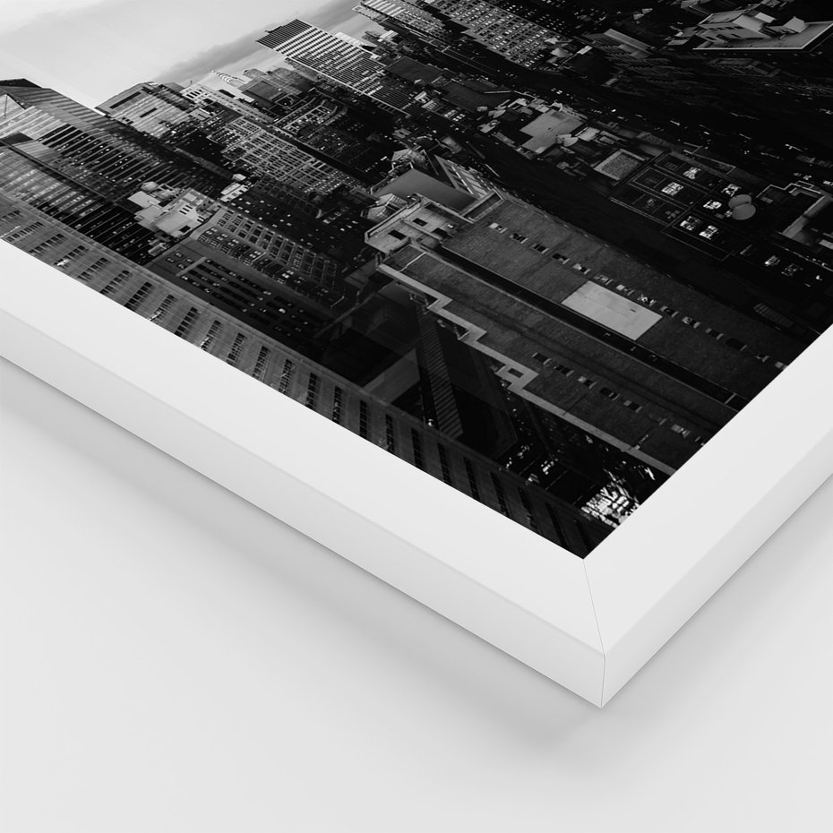 Zestaw obrazy w ramie 40x50 galeria - Czarno, białe, miasto, Nowy, Jork - rama biała