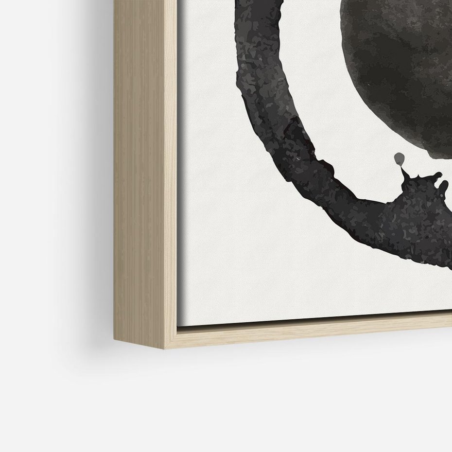 Obraz w ramie 50x50 - Harmonijne Emocje - abstrakcyjne plamy okręgi, akwarelowe - rama drewno