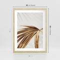 Plakat w ramie 30x40 - Egzotyczny Blask - złote, liście - rama drewno