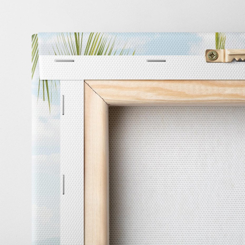 Obraz na płótnie 70x100 - Relaks na plaży - palma, hamak