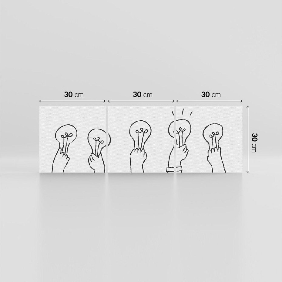 Obraz na płótnie 90x30 - Idea w Rękach - szkic, grafika