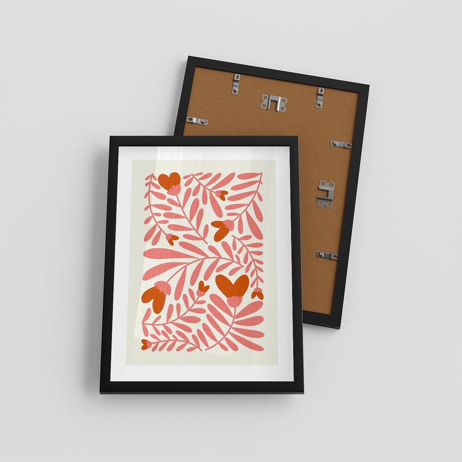 Plakat w ramie 30x40 - Taniec komplementarnych barw - kwiaty, pastelowe kolory - rama czarna