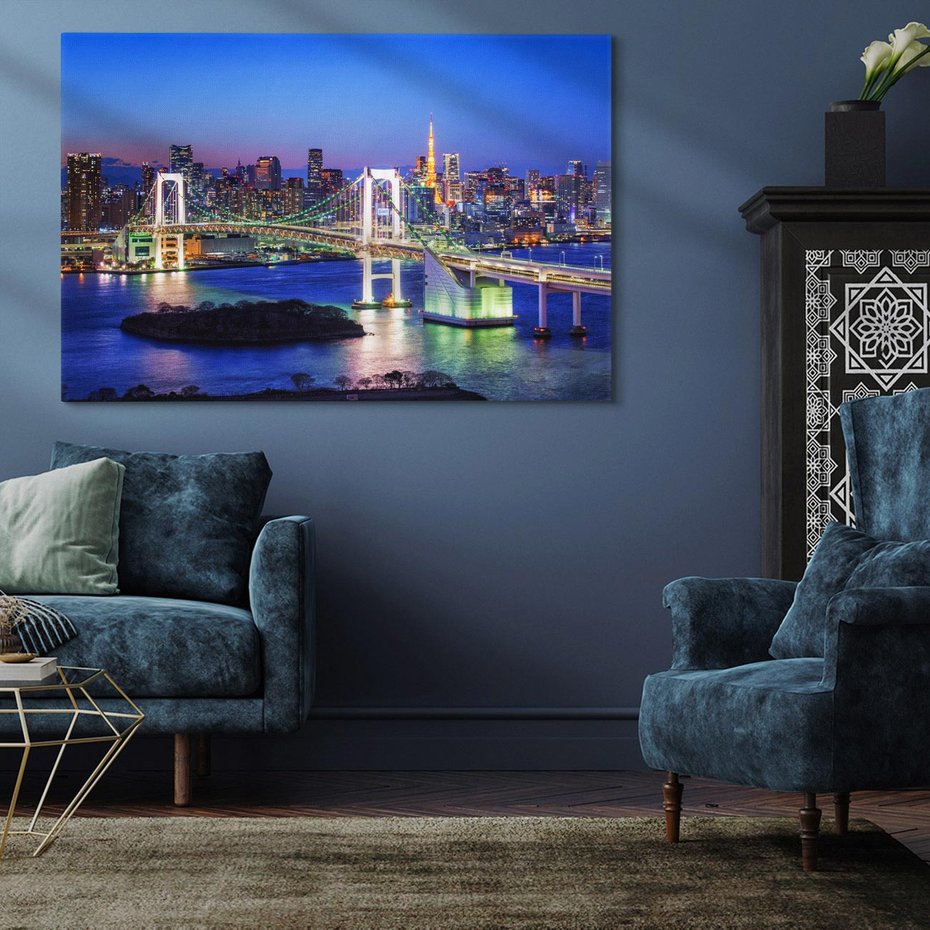 Obraz na płótnie 100x70 - Spotkanie Tradycji i Nowoczesności - Tokio, Japonia