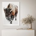 Plakat bez ramy 21x30 - Zimowy Władca Puszczy - żubr, bizon