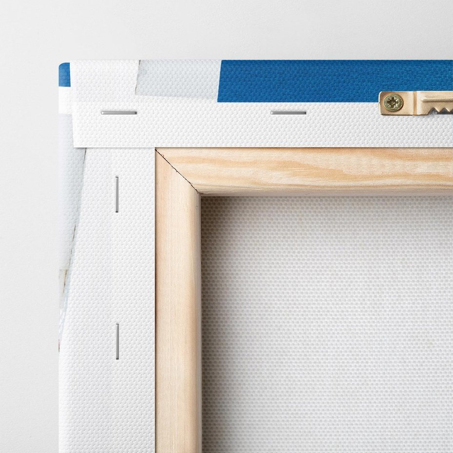 Obraz na płótnie 40x40 - Malowniczy urok wyspy - Santorini, schodki