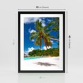 Plakat w ramie 30x40 - Oaza palm na plaży - palma, plaża - rama czarna