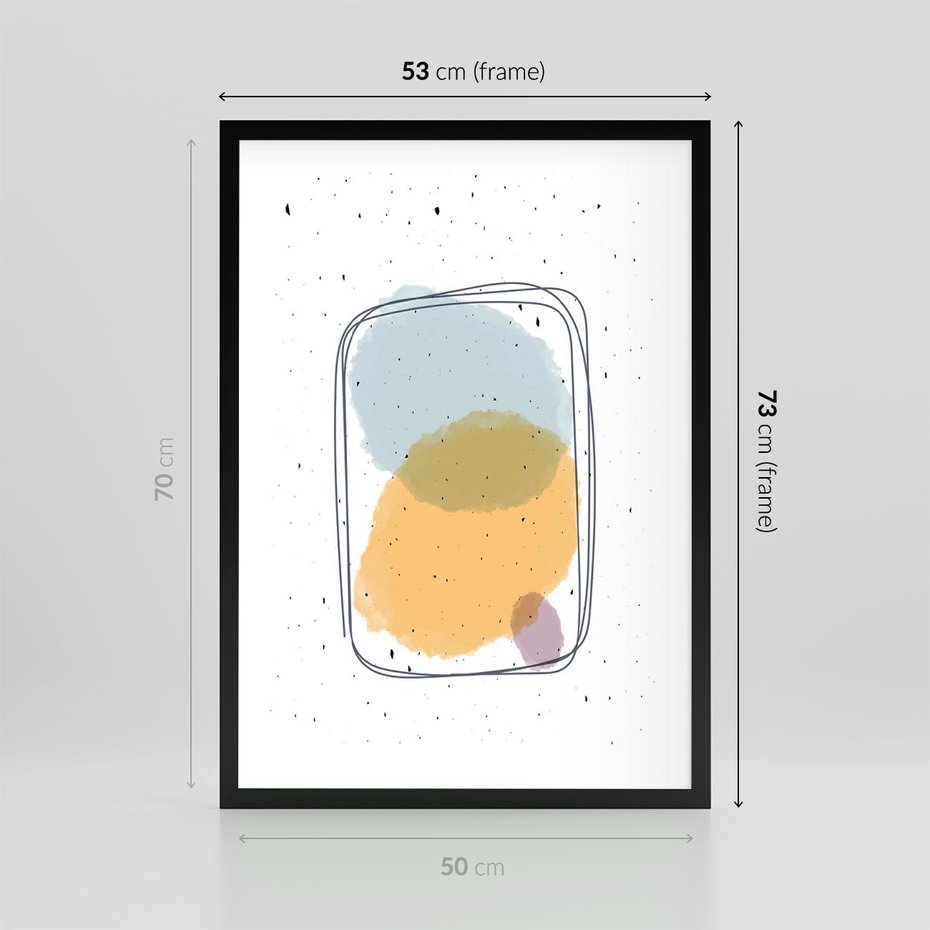 Plakat w ramie 50x70 - Wibracje Linii - abstrakcyjna kompozycja, jak ręcznie malowana - rama czarna