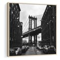 Obraz w ramie 50x50 - Ikona Miasta - Nowy Jork, most - rama drewno