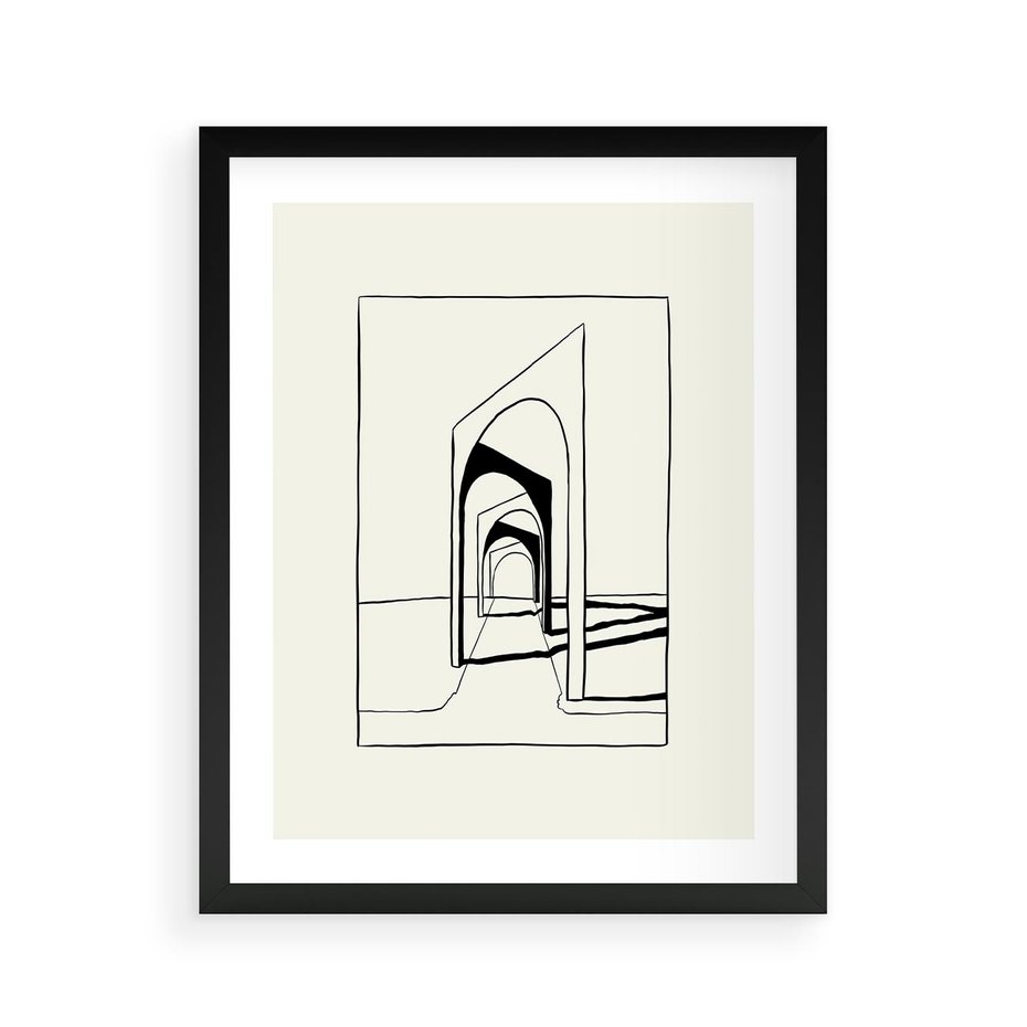 Plakat w ramie 40x50 - Poezja światła i cienia - nowoczesna sztuka, minimalistyczny styl - rama czarna