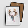 Plakat w ramie 50x70 - Abstrakcyjny portret kobiecy - grafika, kobieta - rama czarna