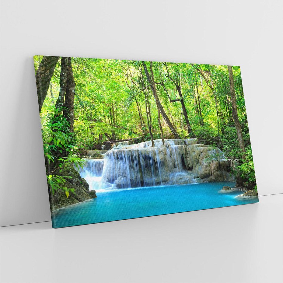 Obraz na płótnie 100x70 - Tajemniczy wodospad w tajskim lesie - Tajlandia, wodospad