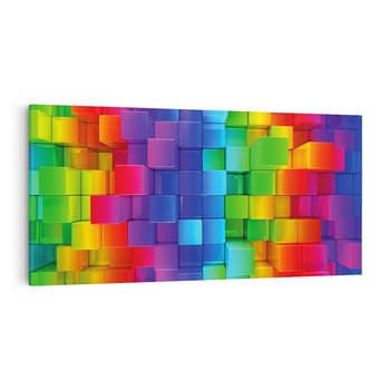 Obraz na płótnie 120x60 - Mozaika Abstrakcji: Trójwymiarowe Kompozycje - abstrakcja, 3d