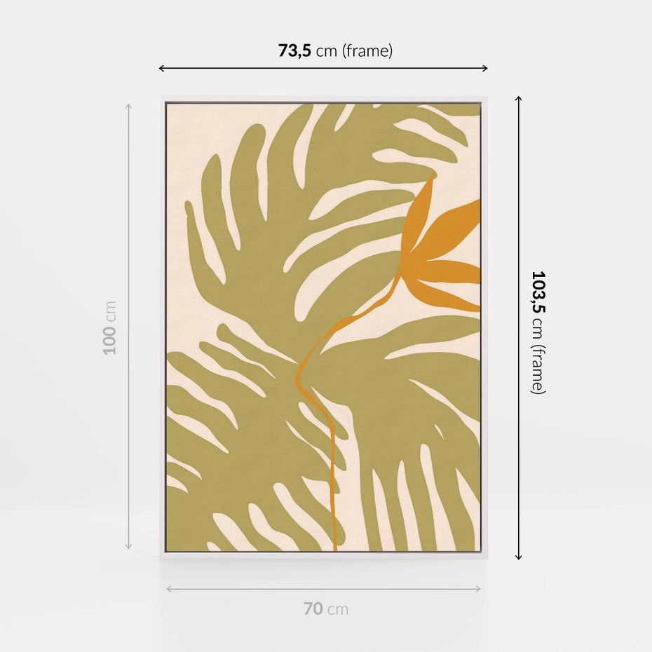 Obraz w ramie 70x100 - Konturem Zmiękczane - minimalistyczny obraz, nowoczesny - rama biała