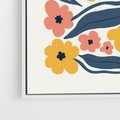 Obraz w ramie 50x70 - Pastelowe Impresje - pastelowe kwiaty, abstrakcyjna kompozycja - rama biała