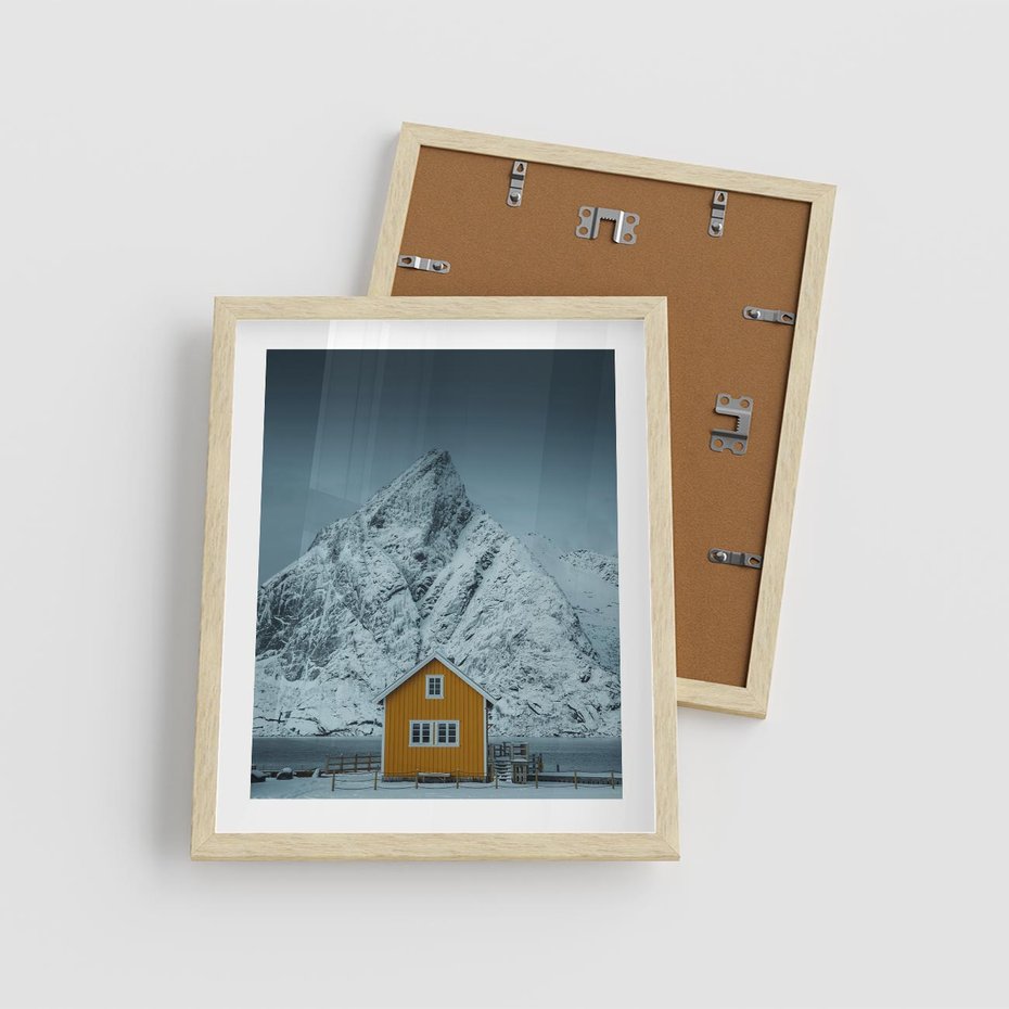 Plakat w ramie 40x50 - Urok Norweskich Domków - Skandynawia, Norwegia - rama drewno