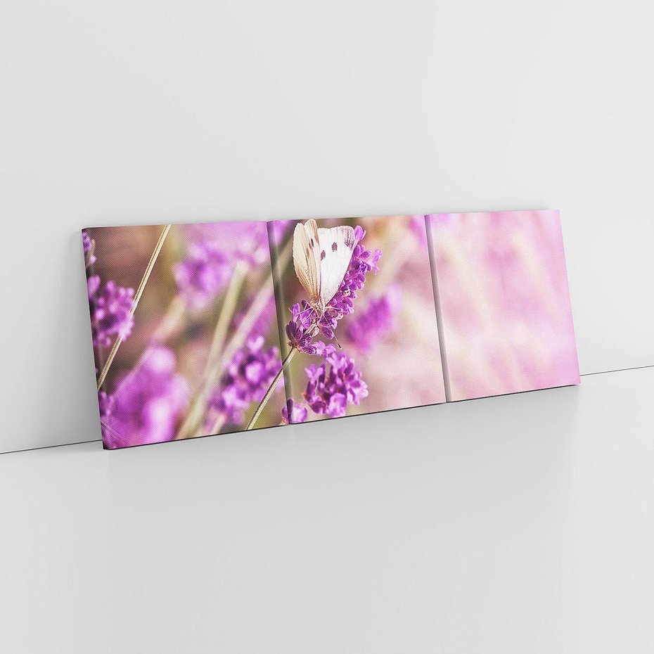 Obraz na płótnie 120x40 - Majestat lawendy: fioletowe pola - lawenda, fiolet