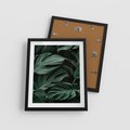 Plakat w ramie 40x50 - Zielone Liście Monstery w Dżungli - zielone liście monstery, dżungla - rama czarna