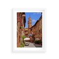 Plakat w ramie 30x40 - Urok włoskich uliczek - włoskie, uliczki - rama biała