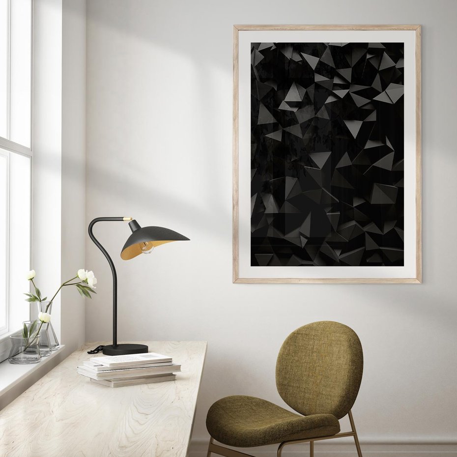 Plakat w ramie 30x40 - Geometryczna nowoczesność - geometryczne, nowoczesne - rama drewno