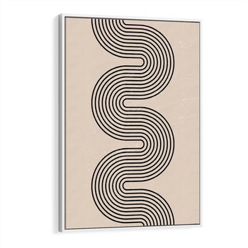 Obraz w ramie 80x120 - Bezgraniczne Odbicia - abstrakcyjne linie, geometria - rama biała